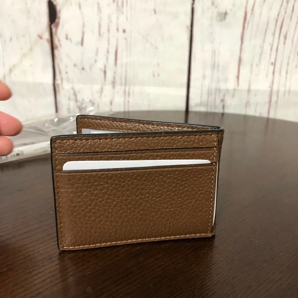 Coach Compact Bifold Brown Leather Wallet Men’s NWT - Picture 3 of 9